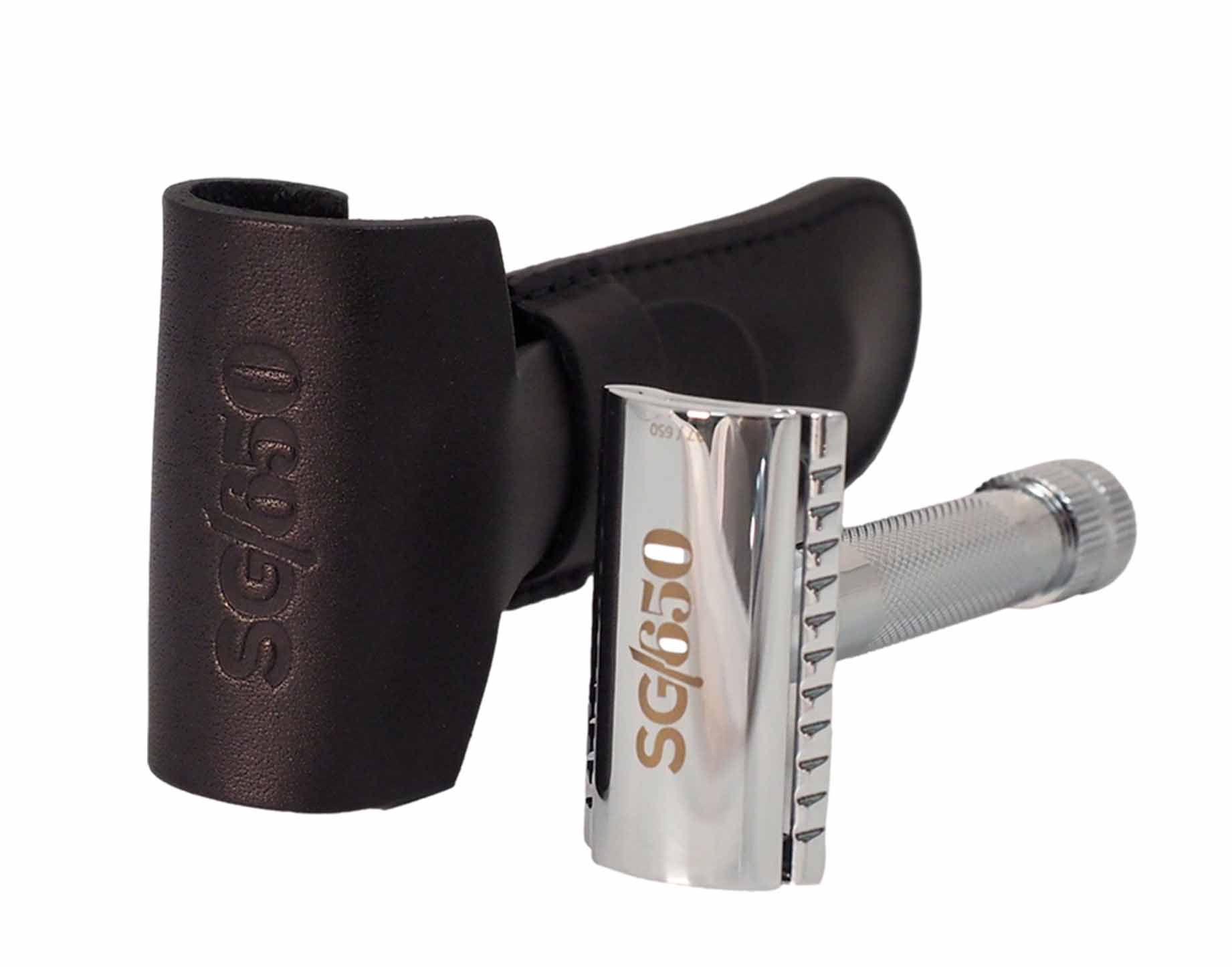 Merkur DE Razor 34C Limited Edition 650 Years, set including leather sleeve, 10ct blades, in a gift box. - BarberSupplies Canada