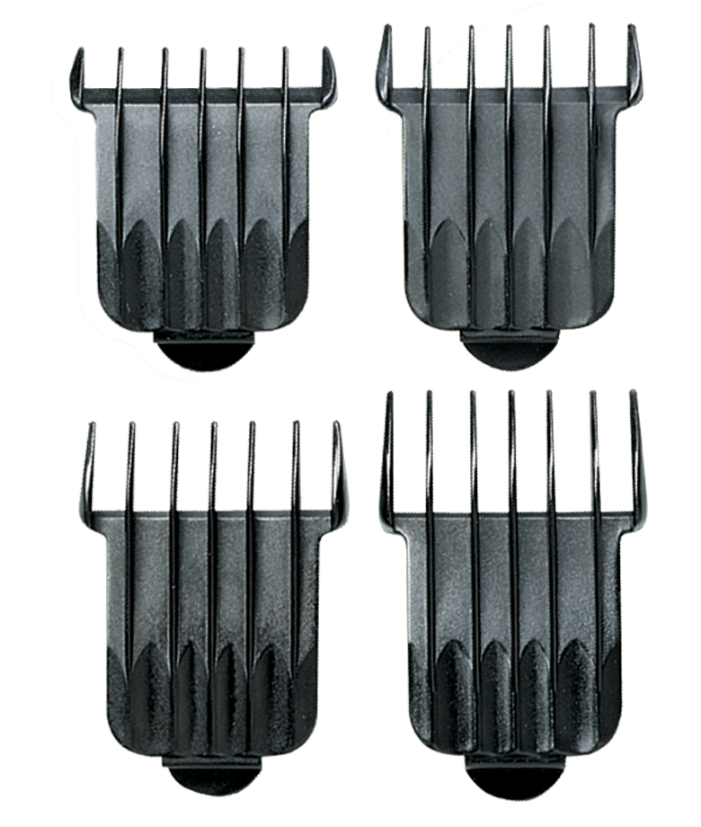 ANDIS T-Blades 4-Comb Set; Sizes 1/16, 1/8, 1/4, 3/8 - BarberSupplies Canada
