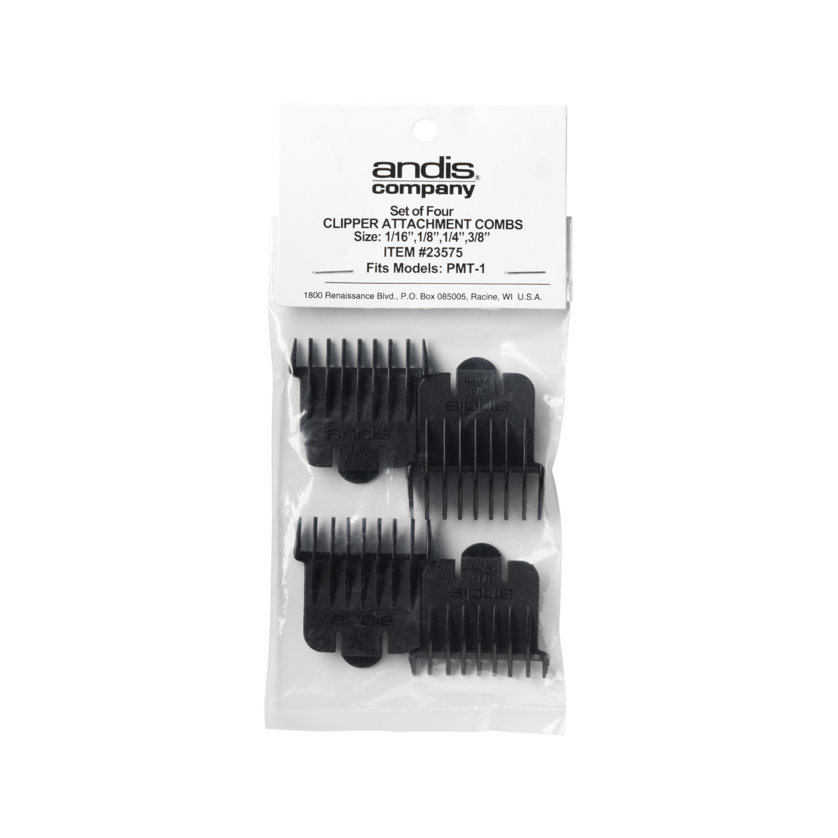 ANDIS T Blade ONLY Snap on Blade Attachment Combs 4 Combs Sizes