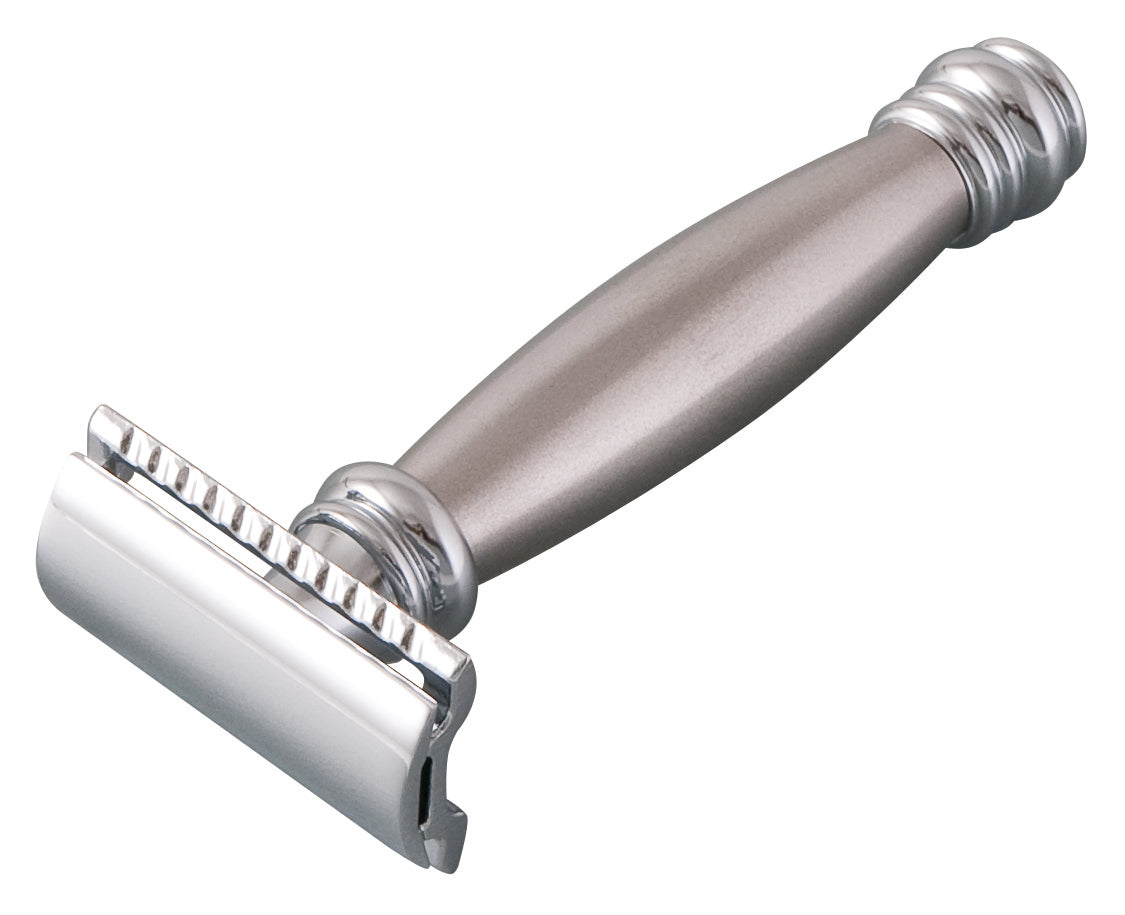 Merkur Double Edge Safety Razor, Straight Cut, Extra Long Stainless Steel Handle - BarberSupplies Canada