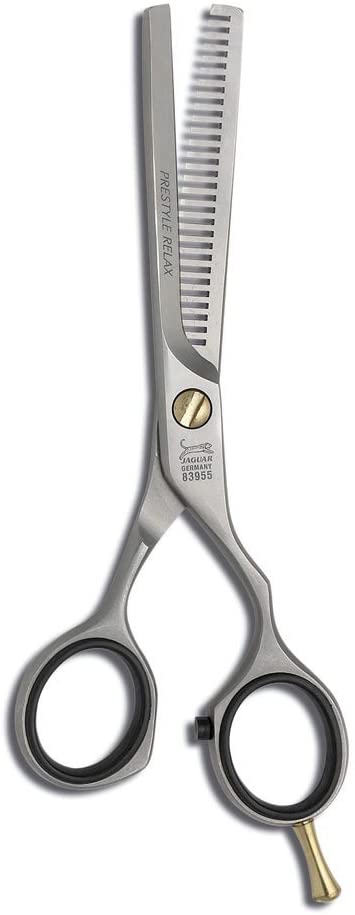 Jaguar German Relax Thinner 5.5 in. Offset Thinning Barbershop & Salon Shears Stainless Steel Texturizing Scissors - BarberSupplies Canada