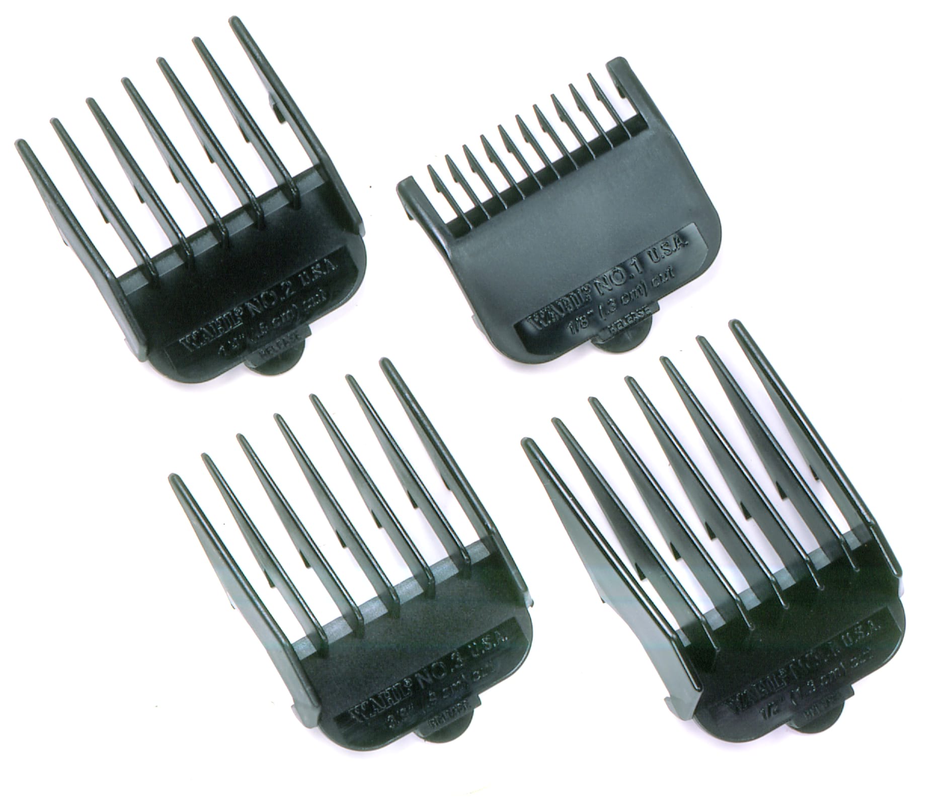 Wahl Set of 4 Black Clipper Guides No. 53160 - BarberSupplies Canada