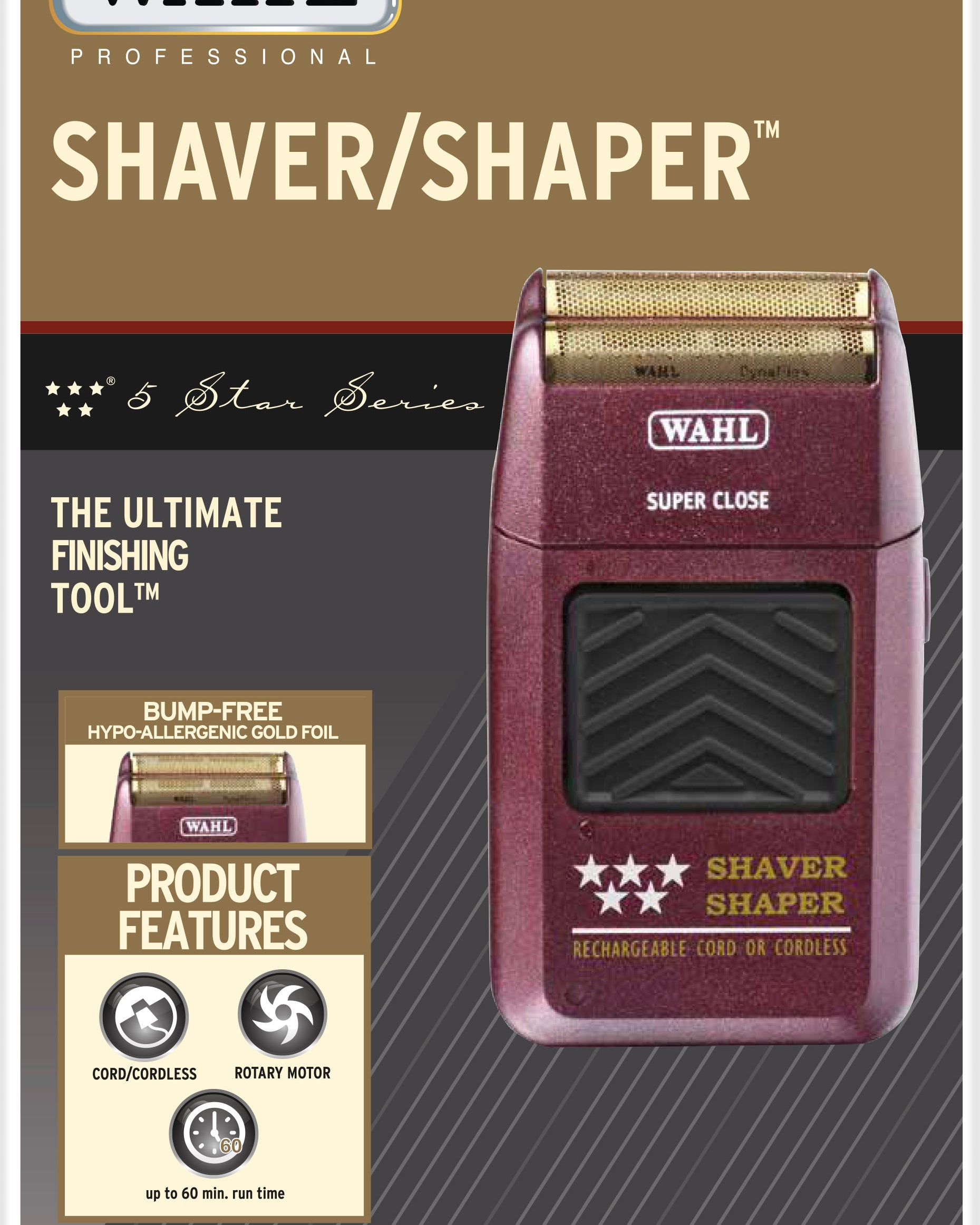 Wahl Professional 5-Star Series Rechargeable Shaver/Shaper - BarberSupplies Canada