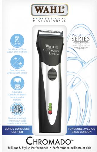 Wahl Lithium Chromado Professional Clipper in Black - BarberSupplies Canada