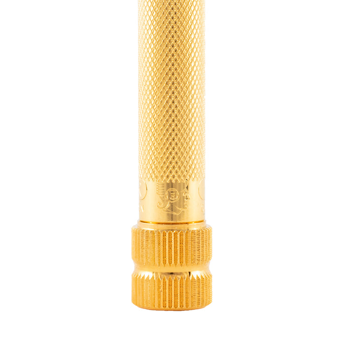 Merkur Double Edge Safety Razor, Straight Cut, Extra Thick Handle, Gold-Plated