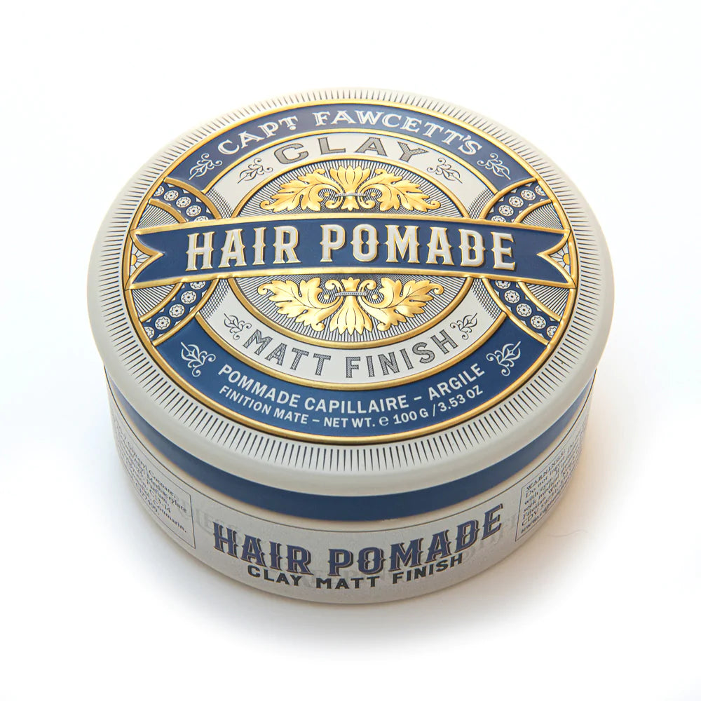 CPF-5598 Captain Fawcett's Matt Clay Pomade Blue 100g - BarberSupplies Canada
