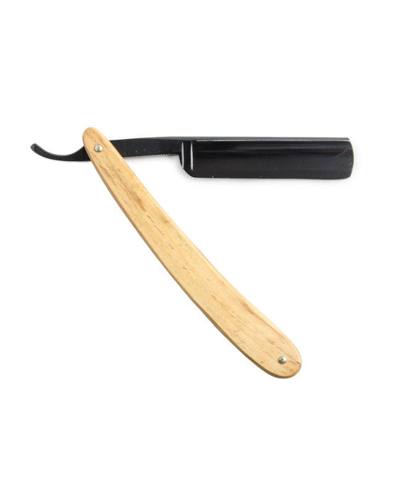 Dovo Diamant Straight Razor, Olivewood Handle - Carbon Steel / Full Hollow - BarberSupplies Canada