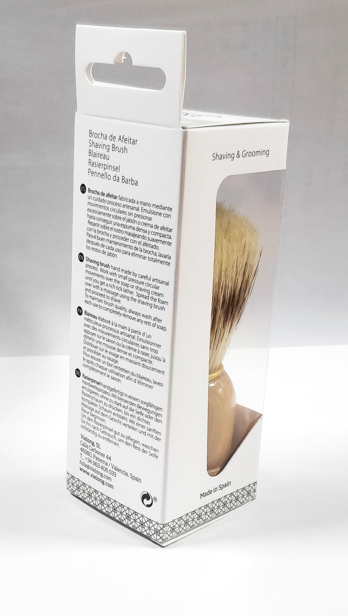 Vie-Long Bristle Shaving Brush, Wood Handle - BarberSupplies Canada
