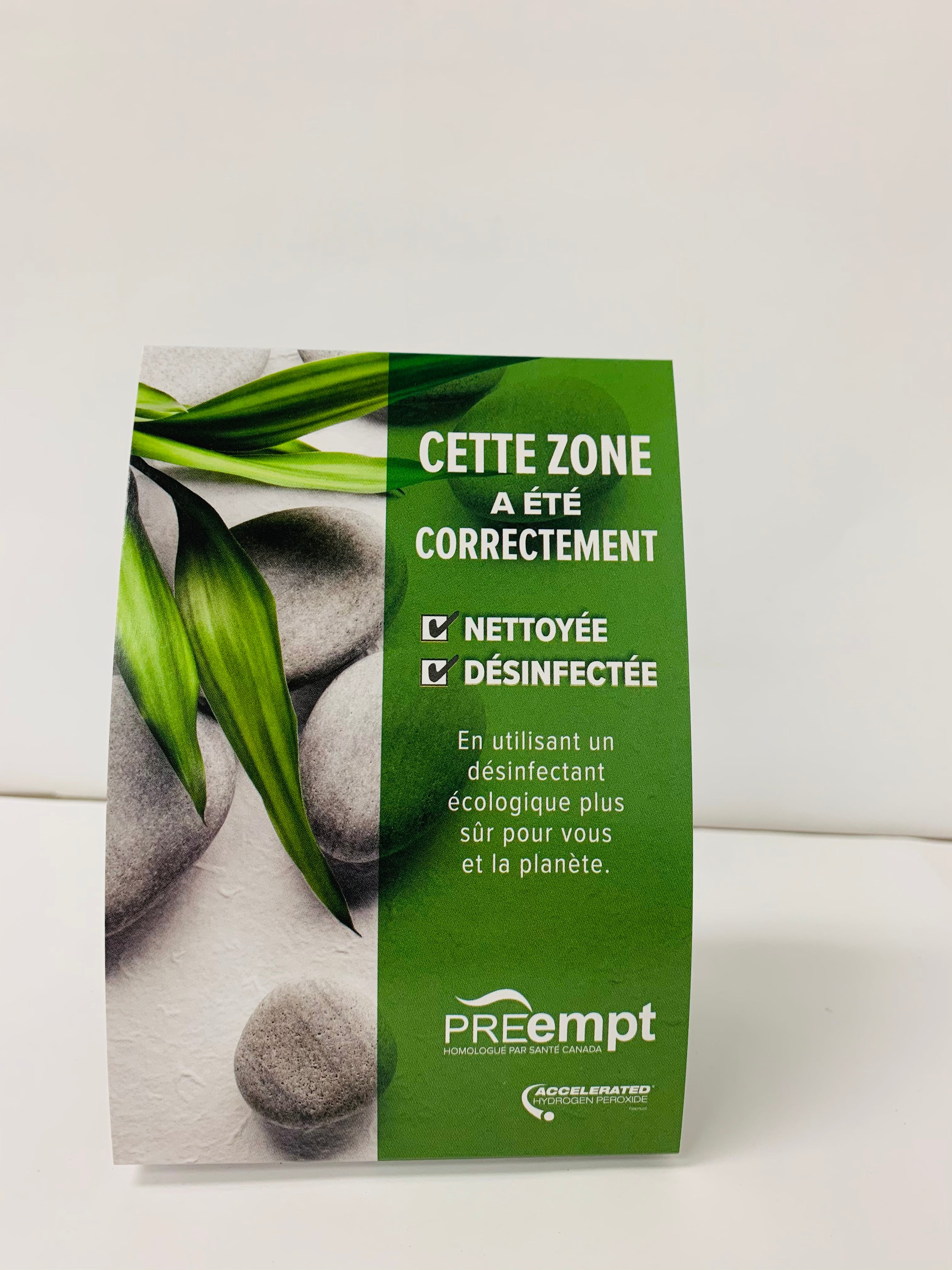 PREempt French/English Tent Card - BarberSupplies Canada