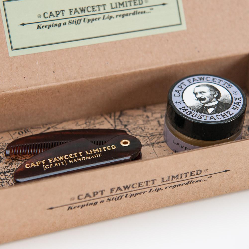 Captain Fawcett's Wax & Moustache Comb Gift Set (Lavender)