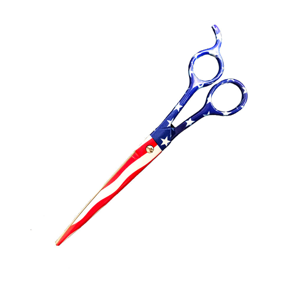 MD 8.5 in. Sultan Barbershop & Salon Shear Usa Flag Lightweight Budget Cutting Scissors - BarberSupplies Canada