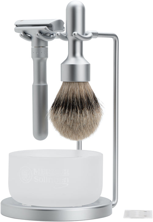 Merkur 4750 – Stand for Future Razor and Brush, Satin Chrome Finish - BarberSupplies Canada