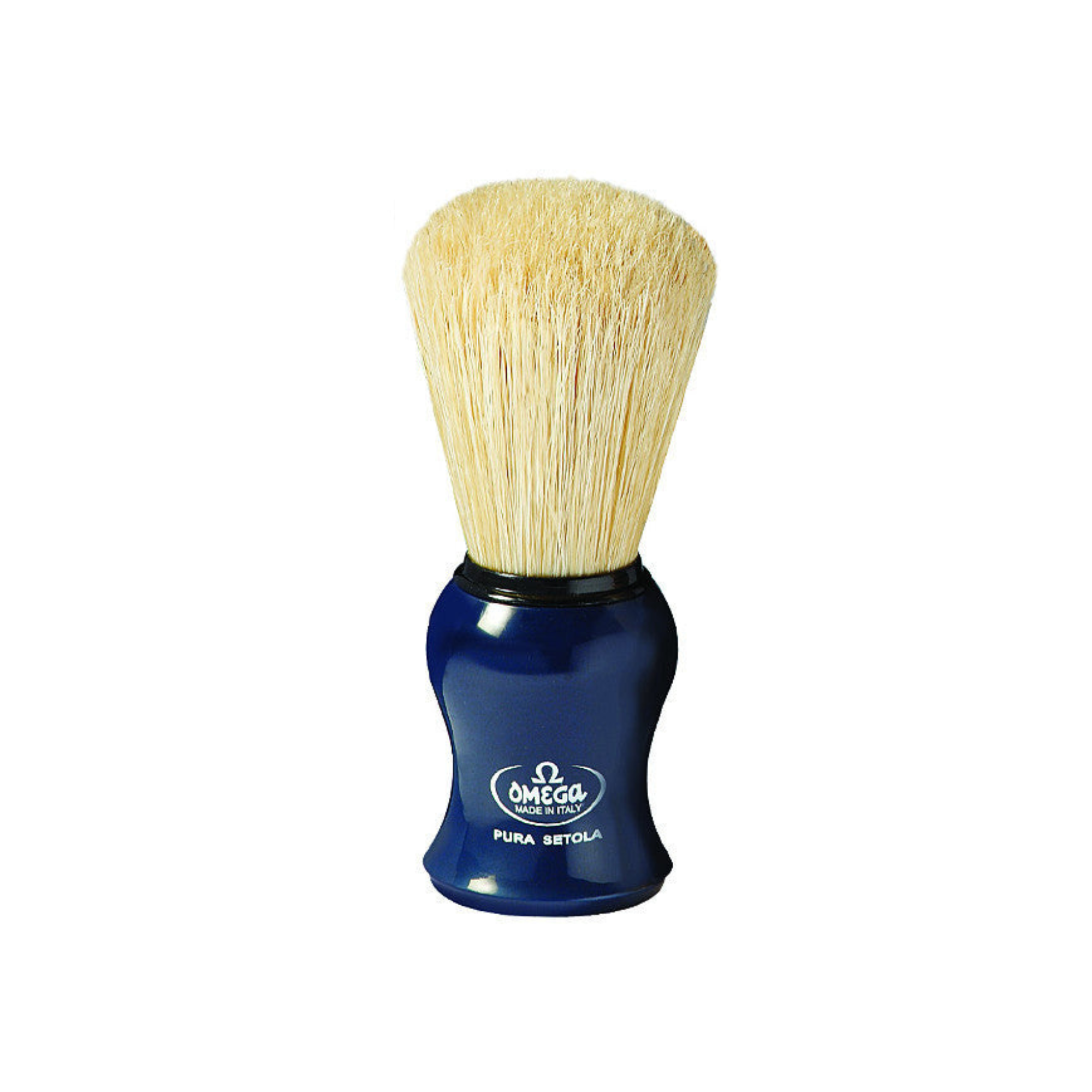 Omega 100% Pure Boar Bristle Shaving Brush, Blue - BarberSupplies Canada