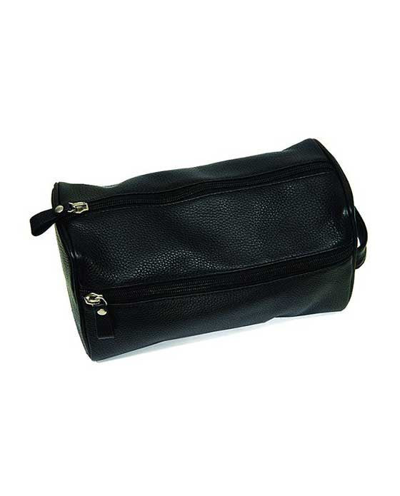 PureBadger Collection Black Pebble Leather Dopp Bag - Ideal Travel Kit For Men - BarberSupplies Canada