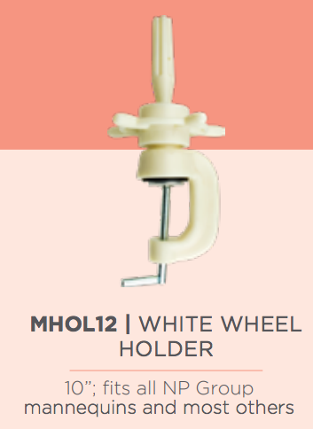 White Wheel Holder for Mannequins 10"