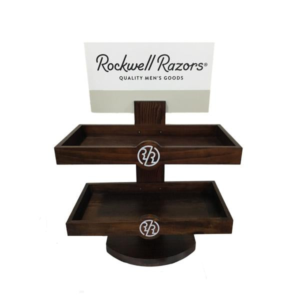 Rockwell Razors Empty Retail Two-Level Wood Display - BarberSupplies Canada