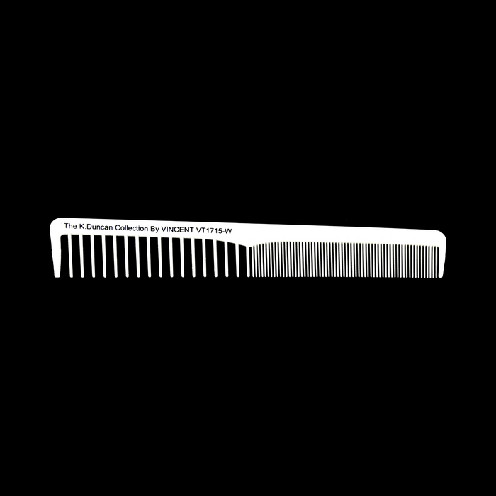 Ceramic White All-Purpose Styling Comb Fine Extra Wide - 7.25"