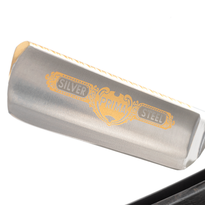 DOVO Silver Steel Straight Razor 5/8" Half Hollow Ground Blade, Ebony Wood Handle