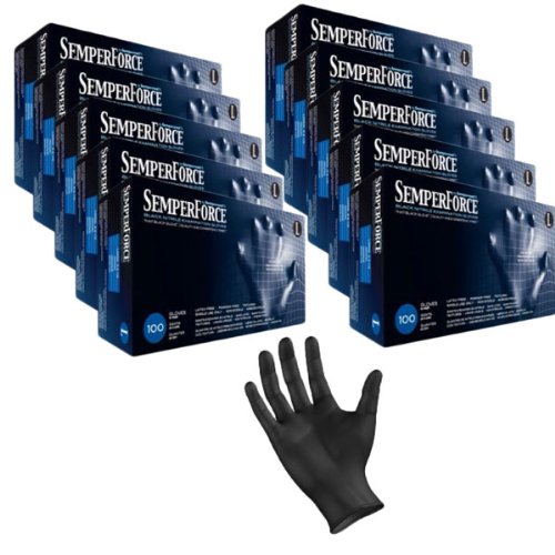 Gants d'examen SemperForce Black Nitrile XL 100/boîte