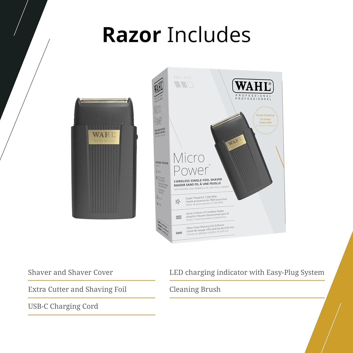 Wahl Micro Power Cordless Shaver - BarberSupplies Canada