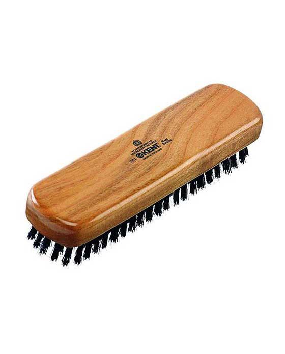 Kent K-CC2 Clothes Brush, Travel Size, Pure Black Bristle, Cherrywood - BarberSupplies Canada