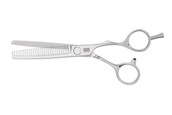 Kasho Japanese 6.0 in. Design Master 30-Tooth Texturizing Shear Premium Stainless Offset Barbershop & Salon Thinning Scissors