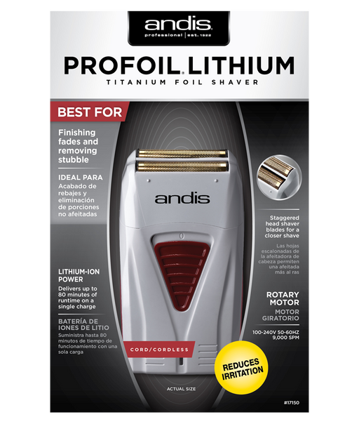 ANDIS Pro Foil Lithium Titanium Foil Shaver, Cord / Sans fil (Gris)
