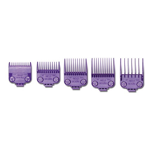ANDIS Nano Silver 2-Magnet Attachment 5-Combs, Small, Sizes: 1/16", 1/8", 1/4", 3/8", 1/2"