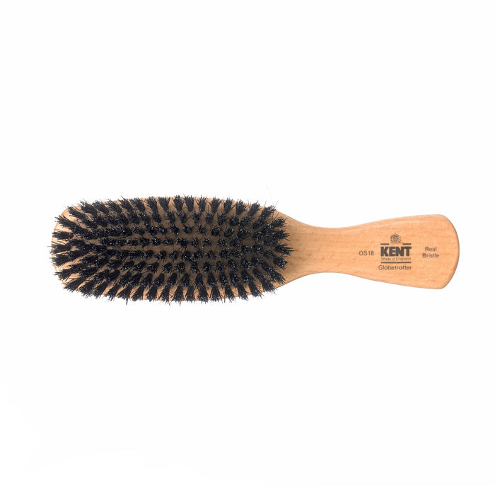 K-OS18 Kent Men's Brush, Rectangular Head, Black Bristles, Satinwood