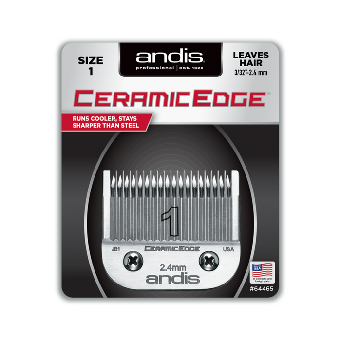 ANDIS Ceramic Edge Detachable Blade, Size 1 - Leaves Hair 3/32 in. - 2.4 mm