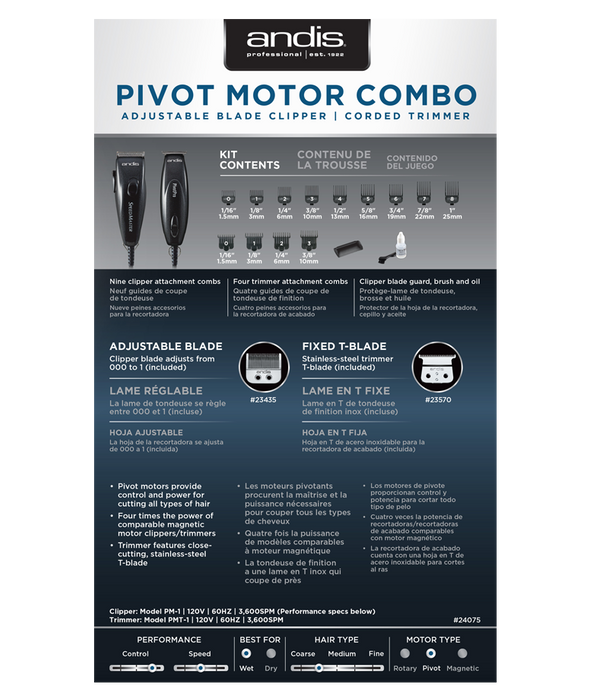 ANDIS Pivot Motor Combo (Black)