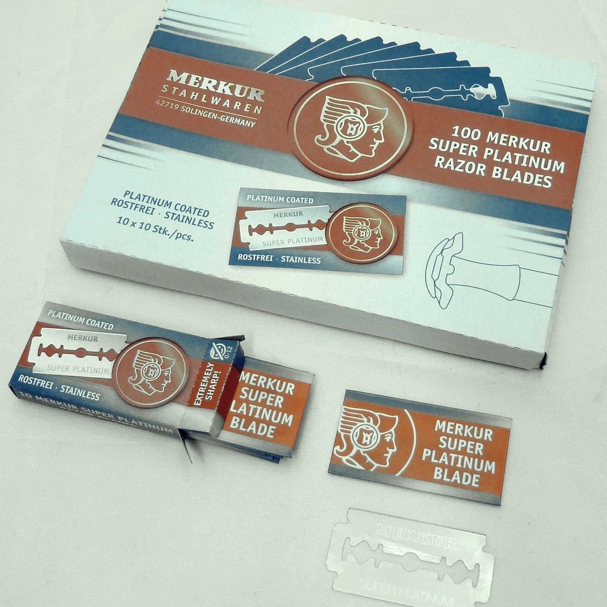 Merkur Super Platinum Double Edge Safety Razor Blades (10 Packs, 10 ...