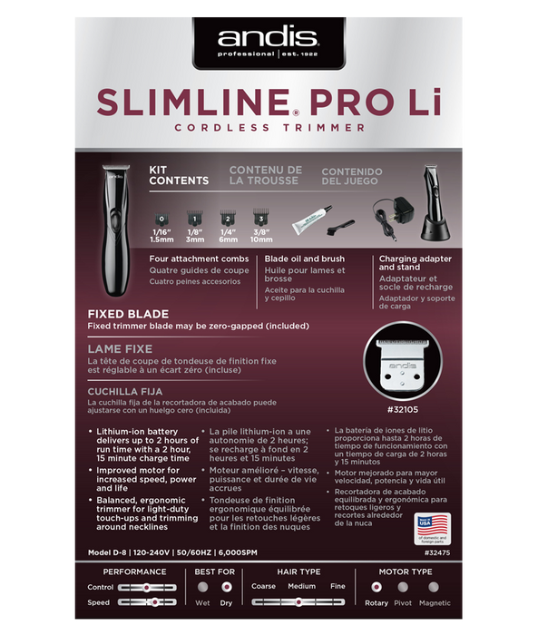 ANDIS Slimline   Pro Li Trimmer (Black)
