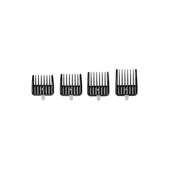 ANDIS Snap-on Blade Attachment Combs, 4-Combs; Fits Square Blade only; Sizes 1/16 in., 1/8 in., 1/4 in., 3/8 in.