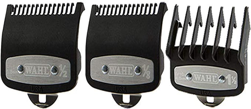WAHL-101505 Guide de coupe Wahl Professional Premium avec clip sécurisé en métal : n° 1/2 po, 1 po, 1 1/2 po.