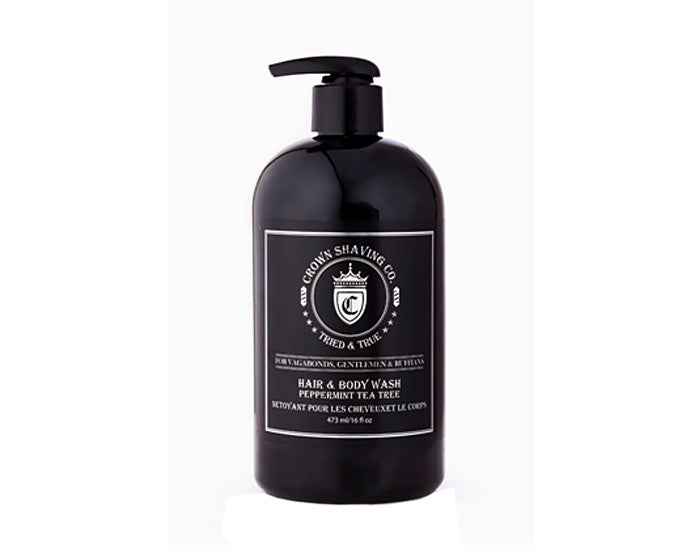 Crown Shaving Peppermint Tea Tree Hair & Body Wash 16oz - BarberSupplies Canada