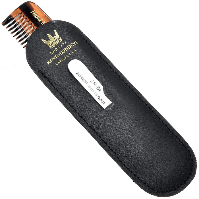 K-NU19 Kent Comb, Coarse/Fine Tooth With Leather Case & Metal File (110mm/4.3in)