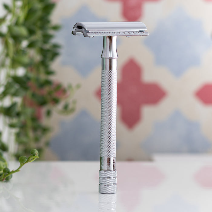 Merkur 23C Long-Handle Double-Edge Safety Razor, Chrome Finish