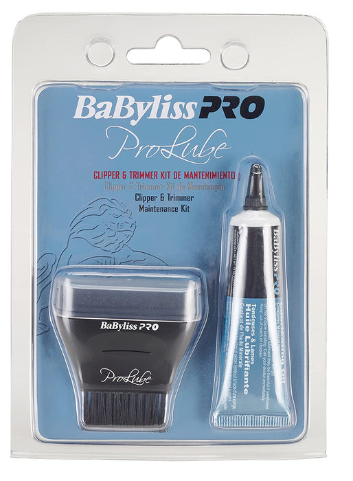 Babyliss Pro "ProLube" clipper and trimmer maintenance kit. Lubricating oil and cleaning brush.