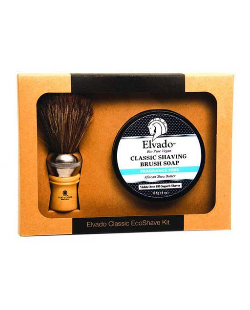 Elvado Classic Shave Kit avec savon sans parfum et blaireau