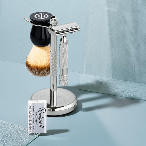 RR-967292 Rockwell Razors 3pc Shavestand, Gun Metal (STAND ONLY)