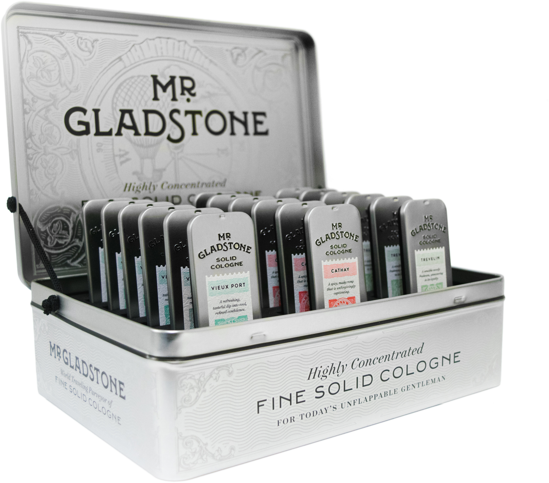 Mr. Gladstone Solid Cologne Lot de présentoirs complets pour vente au détail