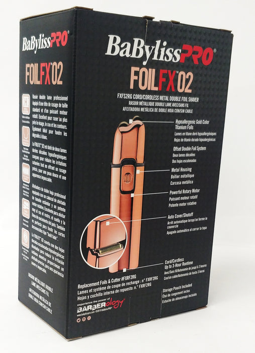 Babyliss Pro Cord/cordless metal double foil shaver. Rose gold.