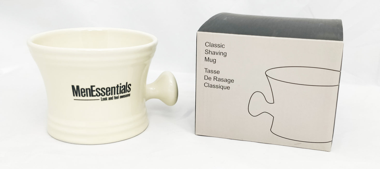Men Essentials Cream Porcelain Apothecary Shaving Mug