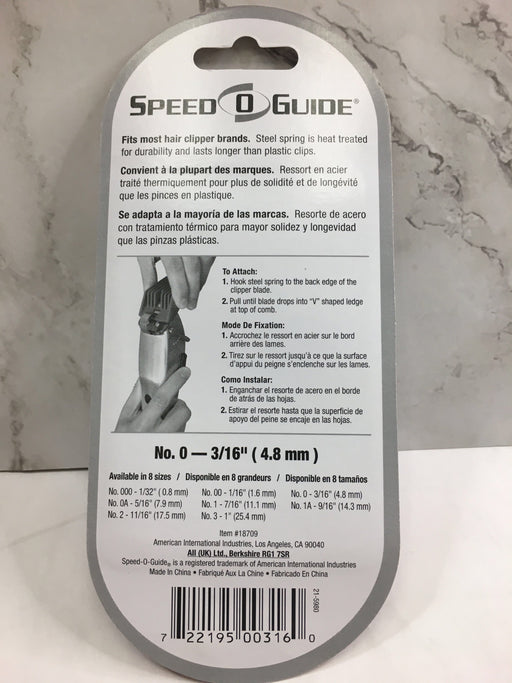 Peigne guide Speed-O-Guide 0 pour 3/16 po de longueur
