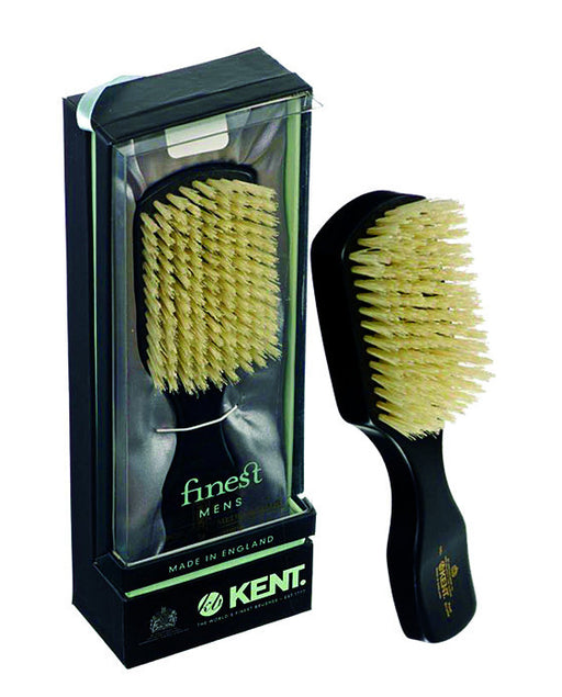 Kent Men's Brush, Rectangular Head, White Bristles, Ebonywood, 