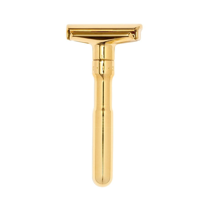 Merkur Futur Adjustable Double Edge Safety Razor with Snap Closure, Gold