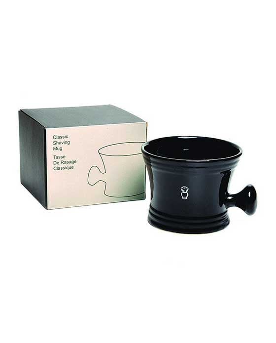 PureBadger Collection Mug à raser apothicaire en porcelaine noire (convient pour 100 g de savon à raser)