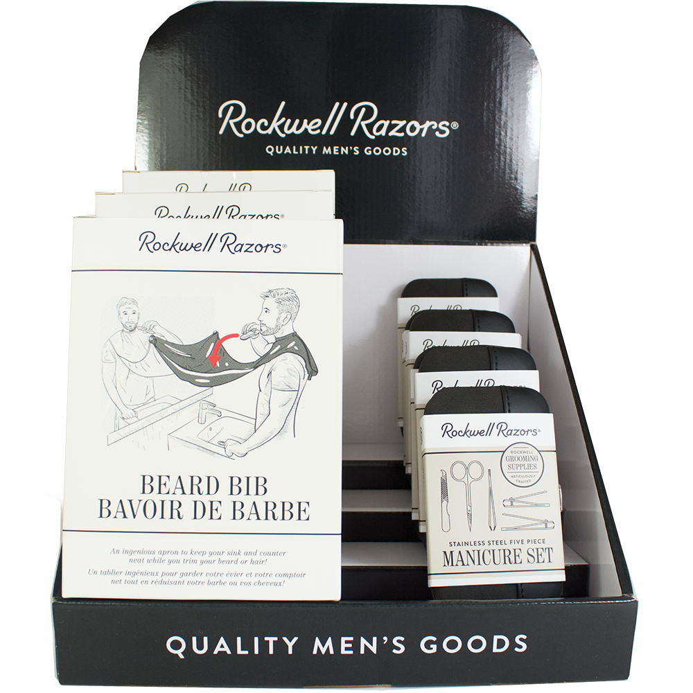 Rockwell Razors Beard Bib and Manucure Set Display Bundle