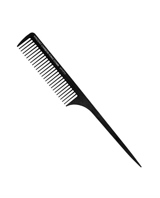 Vincent Carbon Rat Tail Comb (large extra wide teeth - 10")